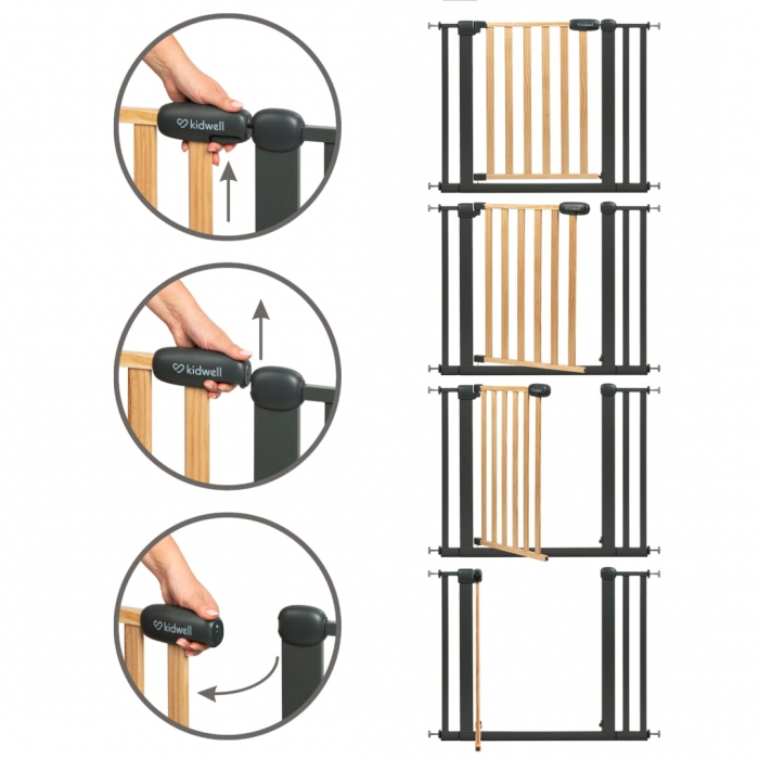 Poarta de siguranta 74-105 cm Kidwell Trasti - Negru [10]