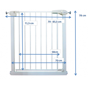 Poarta de siguranta din metal 79-83.5 cm R-Sport S0 - Alb [3]