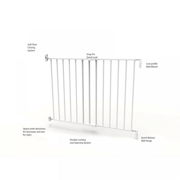 Poarta de siguranta extensibila Noma, 62-102 cm, metal alb, N93361 [8]