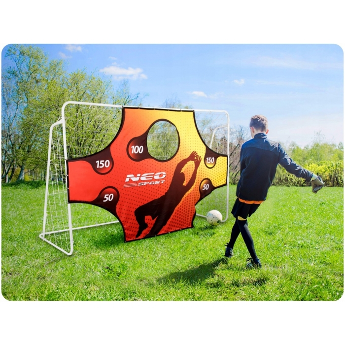 Poarta mare pentru fotbal cu covoras numerotat, 245 x 80 x 155 cm,  Neo-Sport 1455 [4]