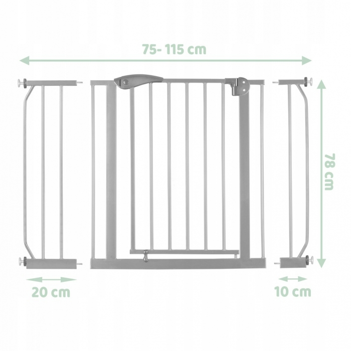 Poarta siguranta 75-115 cm Nukido 718301 - Gri [4]