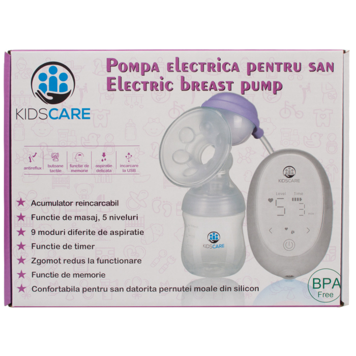 Pompa de san electrica cu acumulator, functie de masaj si 9 niveluri de aspiratie KC132 Kidscare [4]