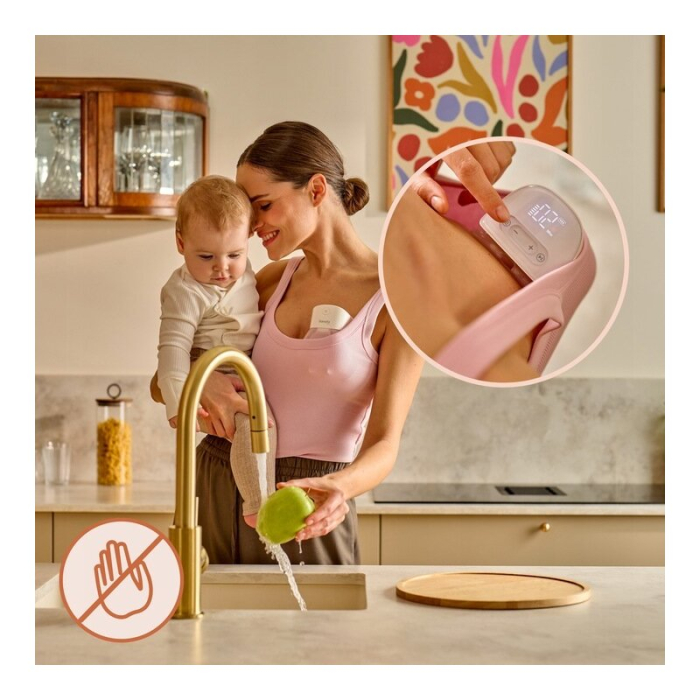 Pompa de san, Lionelo, Fidi Free Lumi, Portabila, cu accesorii, Hands-free, 9 functii de masaj, Functie iluminare pentru noapte, Fara BPA, Autonomie 3 h, Capacitate 180 ml, Alb [29]