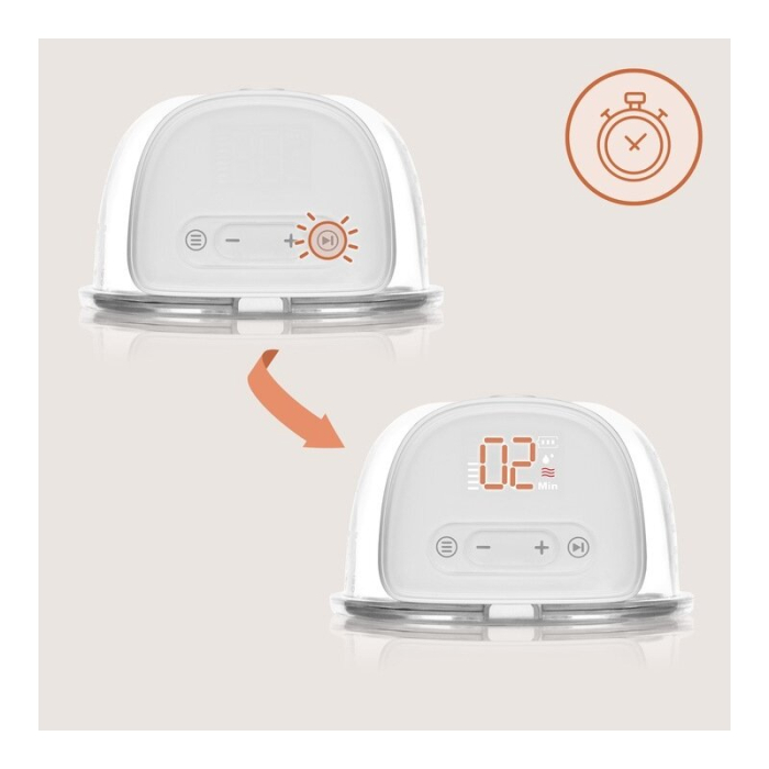 Pompa de san, Lionelo, Fidi Free Lumi, Portabila, cu accesorii, Hands-free, 9 functii de masaj, Functie iluminare pentru noapte, Fara BPA, Autonomie 3 h, Capacitate 180 ml, Alb [19]