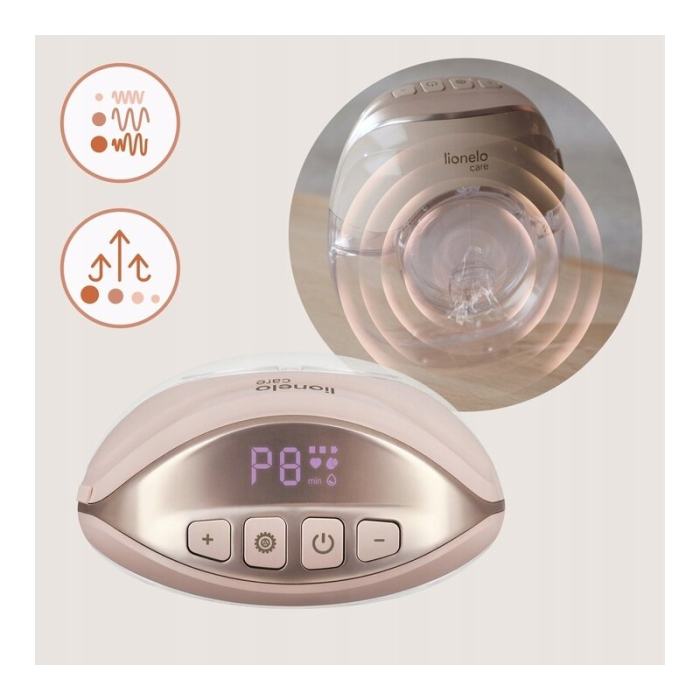 Pompa de san, Lionelo, Fidi Free Slim Duo, Portabila, cu accesorii, Hands-free, Trifazata, Panou control, Autonomie pana la 3 h, 9 functii de masaj, Silentioasa- 40 db, Capacitate 150 ml, Roz [28]
