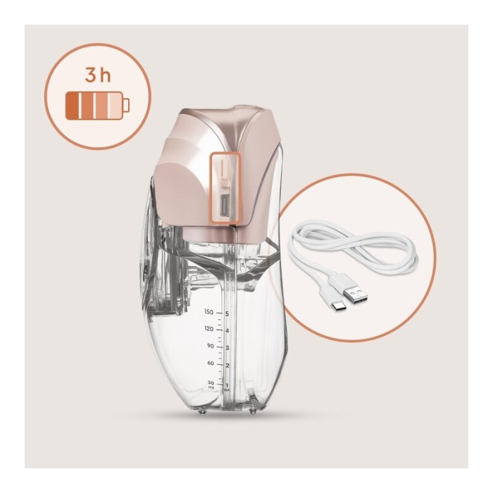 Pompa de san, Lionelo, Fidi Free Slim Duo, Portabila, cu accesorii, Hands-free, Trifazata, Panou control, Autonomie pana la 3 h, 9 functii de masaj, Silentioasa- 40 db, Capacitate 150 ml, Roz [23]