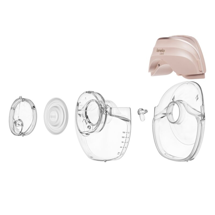 Pompa de san, Lionelo, Fidi Free Slim, Portabila, cu accesorii, Hands-free, Trifazata, Panou control, Autonomie pana la 3 h, 9 functii de masaj, Silentioasa- 40 db, Capacitate 150 ml, Roz [4]