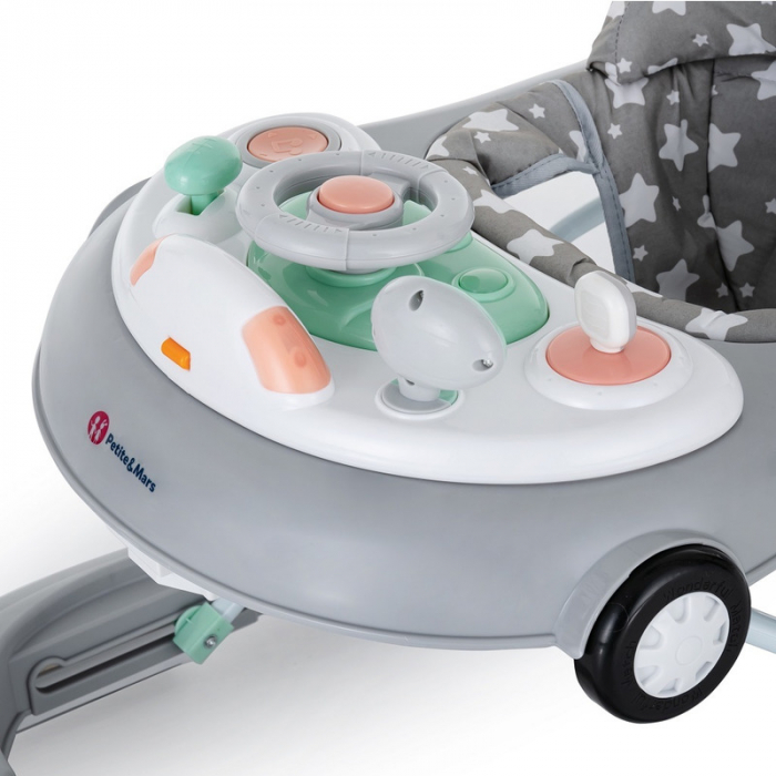 Premergator muzical Petite&Mars cu panou interactiv si lumini Cabrio Gri [4]