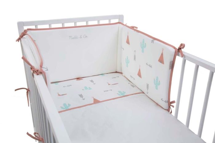 Protectie laterala patut bebe 35x170cm Dreamy Tipi - Childhome [2]