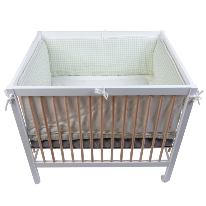 Protectie patut Childhome 35x340 cm Jerse Muselina Verde [4]