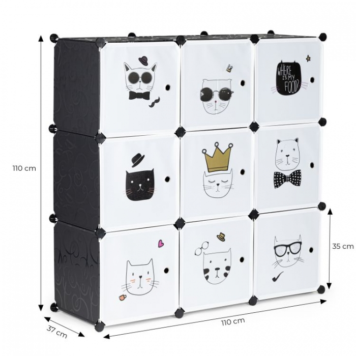 Raft modular cu 9 compartimente pentru camera copilului Ecotoys 09D [6]