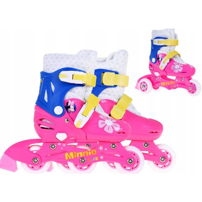 Role evolutive, Stamp, Disney, De la incepator la avansat, cu 3 roti, Ajustabile, Inchidere prin velcro, cu frana, Marime 27-30, Minnie Mouse [8]