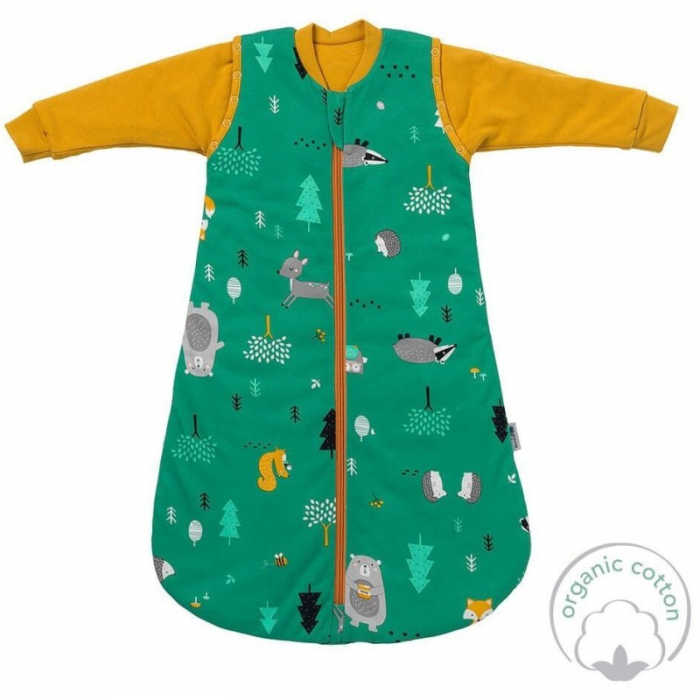 Sac de dormit cu maneca lunga detasabila Woodland Animals 70 cm 2.5 Tog - Slumbersac [1]