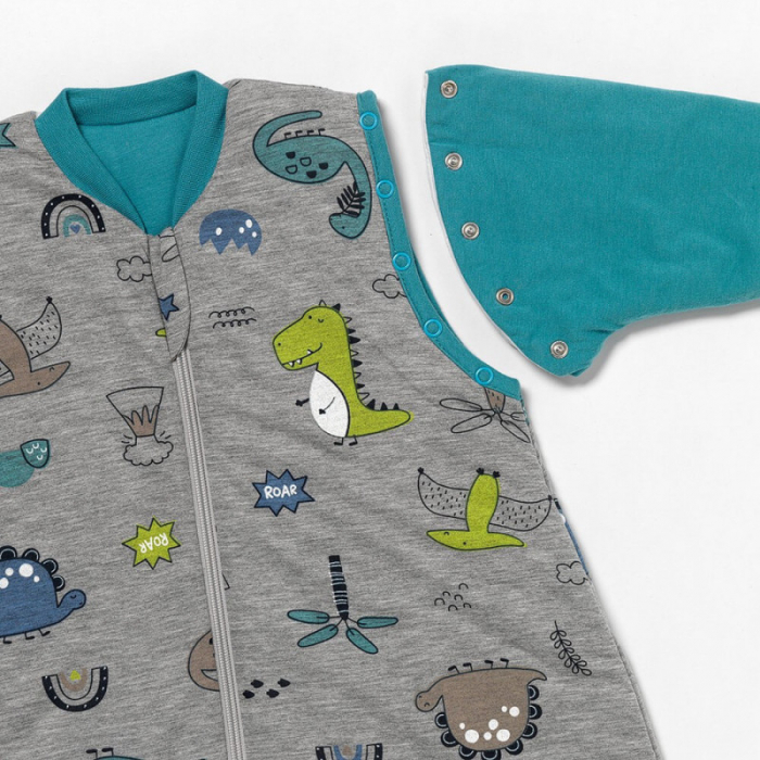 Sac de dormit cu picioruse si maneca lunga detasabila Dinosaur 70 cm + manseta 2.5 Tog - Slumbersac [3]