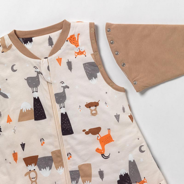 Sac de dormit cu picioruse si maneca lunga detasabila Mountain Animals 120 cm + manseta 2.5 Tog - Slumbersac [2]