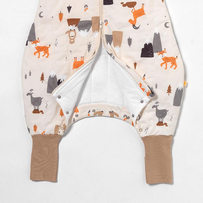 Sac de dormit cu picioruse si maneca lunga detasabila Mountain Animals 80 cm + manseta 2.5 Tog - Slumbersac [3]