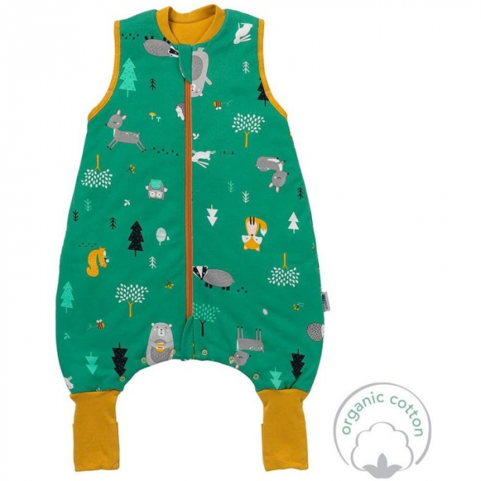 Sac de dormit cu picioruse si talpa antiderapanta Woodland Animals 80 cm + manseta 1.0 Tog - Slumbersac [1]