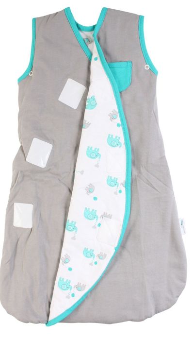 Sac de dormit multifunctional Grey Turquoise Elephant Travel 1-3 ani 2.5 Tog - Slumbersac [2]