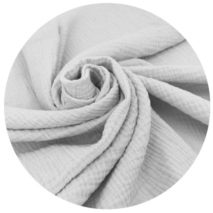 Sac de dormit, Qmini, cu picioruse, de iarna, din muselina dubla, cu fermoar pe mijloc, 90 cm, S, Material, Grey [2]