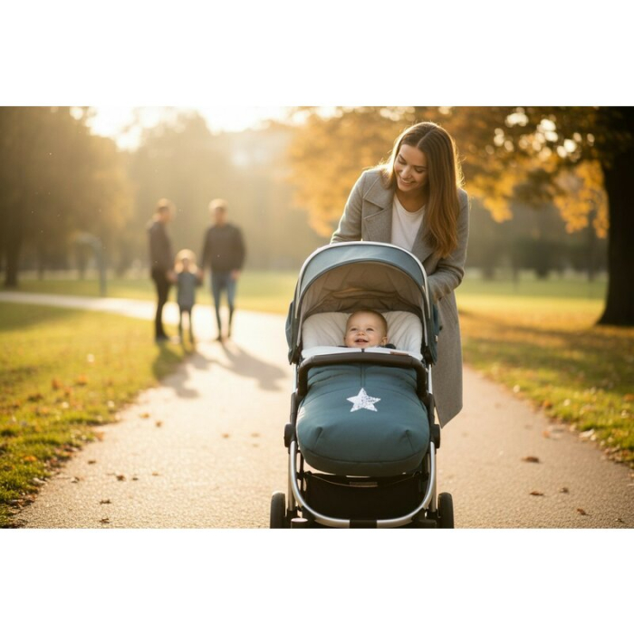 Sac de iarna, Jane, Nest, pentru carucior, Universal, 95 x 46 cm, Material interior din fleece, Seal [2]