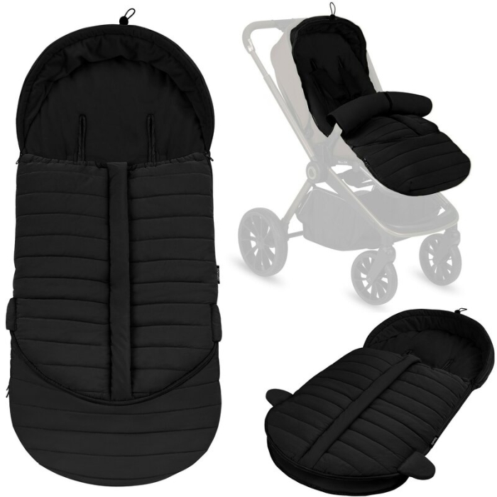 Sac de iarna, Lionelo, Oli, pentru carucior, landou sau scaun auto, 101x45 cm, Impermeabil, Rezistent pana la -20 grade, Extensibil, Negru [13]