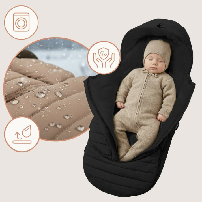 Sac de iarna, Lionelo, Oli, pentru carucior, landou sau scaun auto, 101x45 cm, Impermeabil, Rezistent pana la -20 grade, Extensibil, Negru [19]