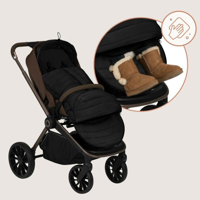 Sac de iarna, Lionelo, Oli, pentru carucior, landou sau scaun auto, 101x45 cm, Impermeabil, Rezistent pana la -20 grade, Extensibil, Negru [15]