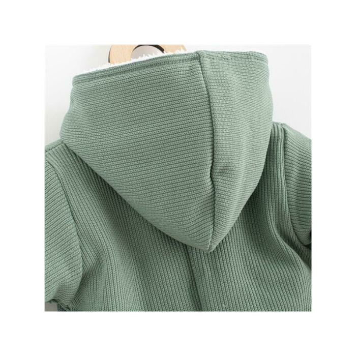 Salopeta de iarna, New Baby, pentru bebelusi, cu gluga, Marime 56, din bumbac si elastan, cu captuseala din polar, Frosty Mint [4]