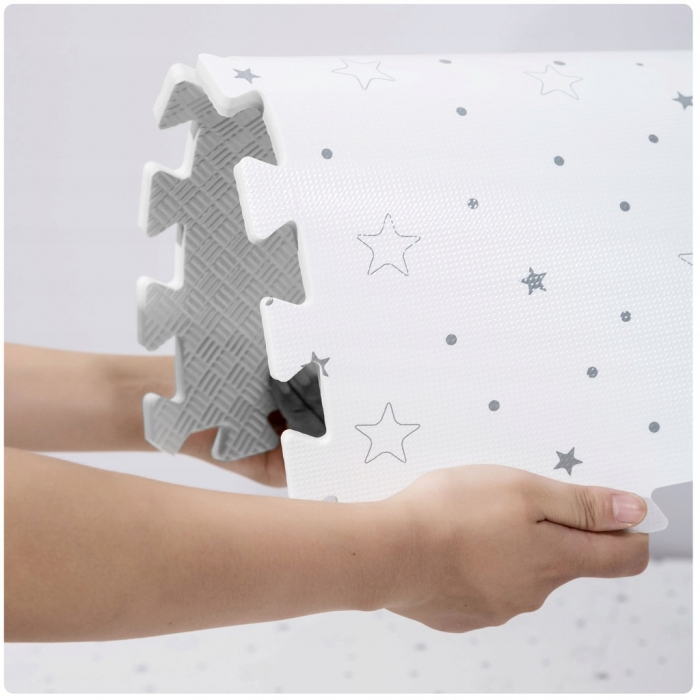 Salteluta de joaca 150 x 150 cm Ricokids 7496 - Gri cu stelute [4]
