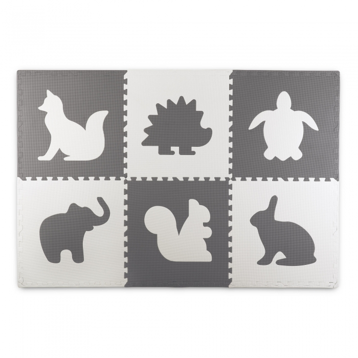 Salteluta de joaca 180 x 120 cm cu animalute 6 bucati Ricokids 7491 - Gri [2]
