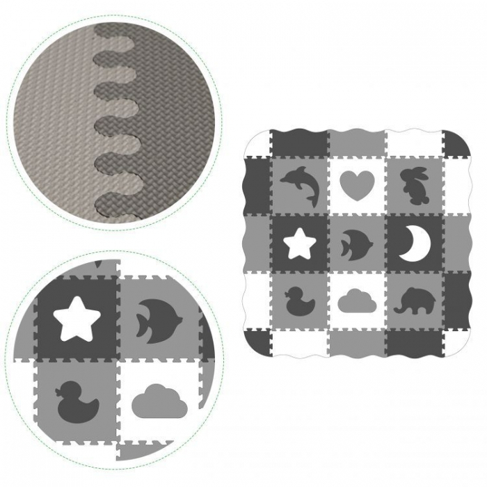 Salteluta de joaca cu pereti, 25 elemente ECOEVA007 - Gri [3]