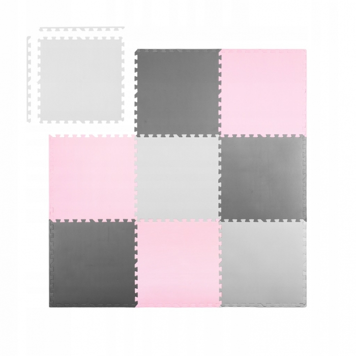 Salteluta de joaca tip puzzle 180 X 180 cm Ricokids 7498 - Roz - Gri [5]