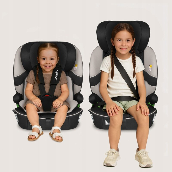 Scaun auto i-Size, Lionelo, Billy , 76 - 150 cm, 1/2/3, Isofix + top tether, Tetiera reglabila in 10 pozitii, Insertie ergonomica, Tapiterie lavabila, Testat la impact, Baza lata, Bej [4]