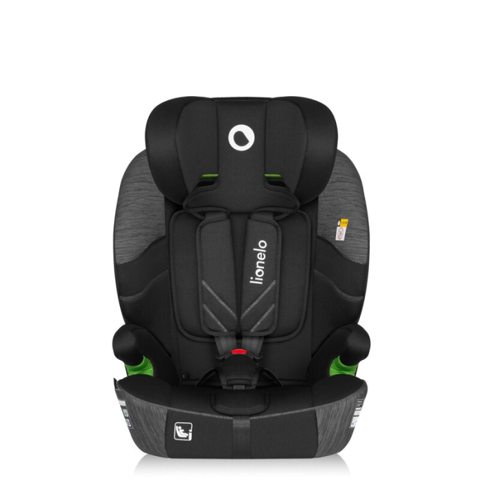 Scaun auto i-Size, Lionelo, Levi Fix, 76 - 150 cm, 1/2/3, ISOFIX + Top Tether, Tetiera reglabila in 10 pozitii, Insertie ergonomica Dri-Seat, Tapiterie lavabila, Negru/Gri [8]