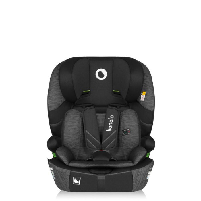 Scaun auto i-Size, Lionelo, Levi Fix, 76 - 150 cm, 1/2/3, ISOFIX + Top Tether, Tetiera reglabila in 10 pozitii, Insertie ergonomica Dri-Seat, Tapiterie lavabila, Negru/Gri [6]