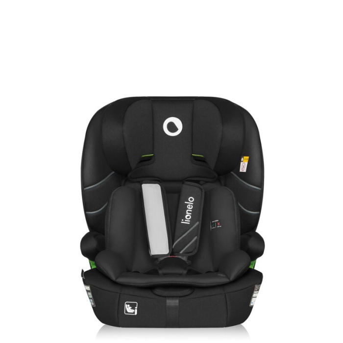 Scaun auto i-Size, Lionelo, Levi Fix, 76 - 150 cm, 1/2/3, ISOFIX + Top Tether, Tetiera reglabila in 10 pozitii, Insertie ergonomica Dri-Seat, Tapiterie lavabila, Negru [9]