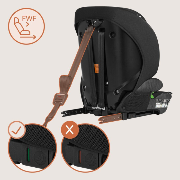 Scaun auto i-Size, Lionelo, Levi Fix, 76 - 150 cm, 1/2/3, ISOFIX + Top Tether, Tetiera reglabila in 10 pozitii, Insertie ergonomica Dri-Seat, Tapiterie lavabila, Negru/Gri [14]