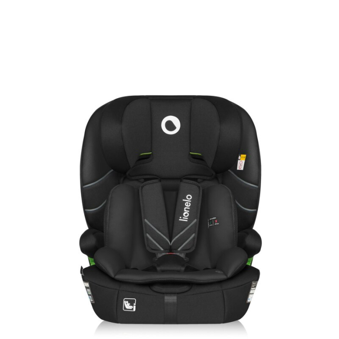 Scaun auto i-Size, Lionelo, Levi Fix, 76 - 150 cm, 1/2/3, ISOFIX + Top Tether, Tetiera reglabila in 10 pozitii, Insertie ergonomica Dri-Seat, Tapiterie lavabila, Negru [8]
