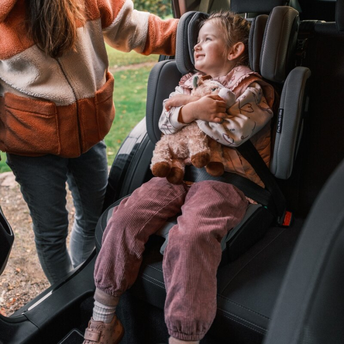 Scaun auto, Petite&Mars, Flex Pro i-Size, Orientare in directia sensului de mers, Tetiera reglabila in 8 pozitii, cu Isofix, Pliabil, R129, 100-150 cm, 3-12 ani, Gri [2]