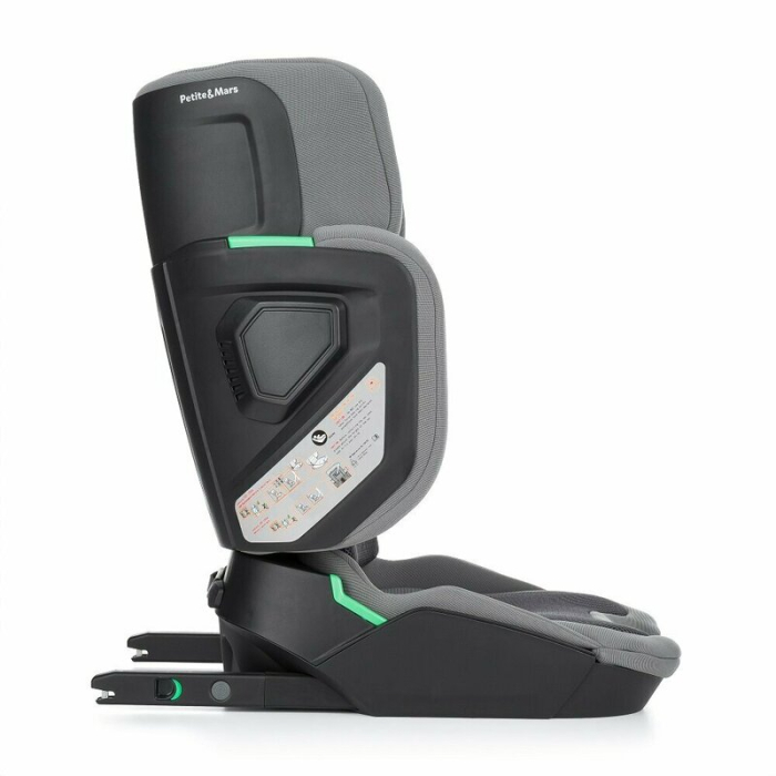 Scaun auto, Petite&Mars, Flex Pro i-Size, Orientare in directia sensului de mers, Tetiera reglabila in 8 pozitii, cu Isofix, Pliabil, R129, 100-150 cm, 3-12 ani, Gri [10]
