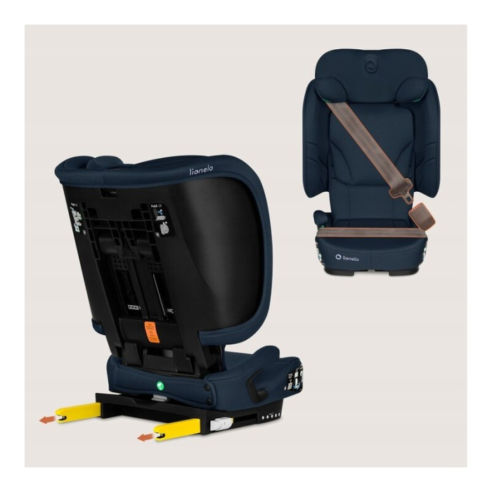Scaun auto pliabil, Lionelo, Orin, i-Size, 100-150 cm, Tetiera reglabila in 14 pozitii, Spatar in 4 pozitii, Isofix+Top Tether, Sezut ergonomic, Husa transport, Suport sticla, Albastru [27]