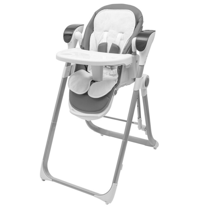 Scaun de masa 2 in 1, New Baby, Smart, Poate fi utilizat si ca leagan pentru copii, cu telecomanda, Spatar reglabil in 4 pozitii, cu 5 viteze de leganare, cu melodii si jucarii, 0-36 luni, Grey [3]