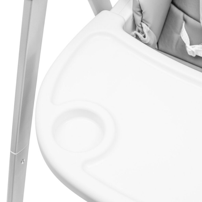Scaun de masa 2 in 1, New Baby, Smart, Poate fi utilizat si ca leagan pentru copii, cu telecomanda, Spatar reglabil in 4 pozitii, cu 5 viteze de leganare, cu melodii si jucarii, 0-36 luni, Grey [9]