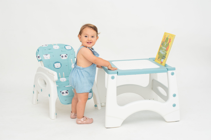 Scaun de masa 3 in1 transformabil in scaun si masuta cu placa Lego Olmitos Blue Forest [2]