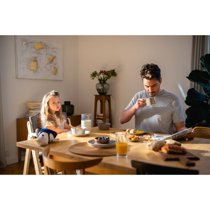 Scaun de masa, Lionelo, Floris, 3 in 1, din Lemn, Transformabil, Reglabil pe inaltime in 4 pozitii, Suport picioare- 4 pozitii, 6 luni- 12 ani, Sustine 40 kg, Bej [35]