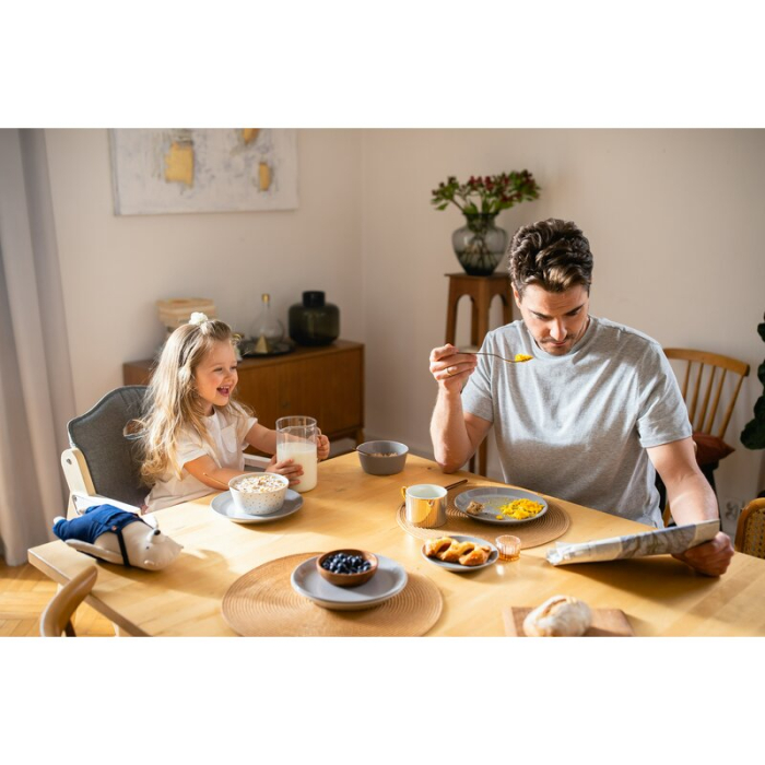 Scaun de masa, Lionelo, Floris, 3 in 1, din Lemn, Transformabil, Reglabil pe inaltime in 4 pozitii, Suport picioare- 4 pozitii, 6 luni- 12 ani, Sustine 40 kg, Bej [45]