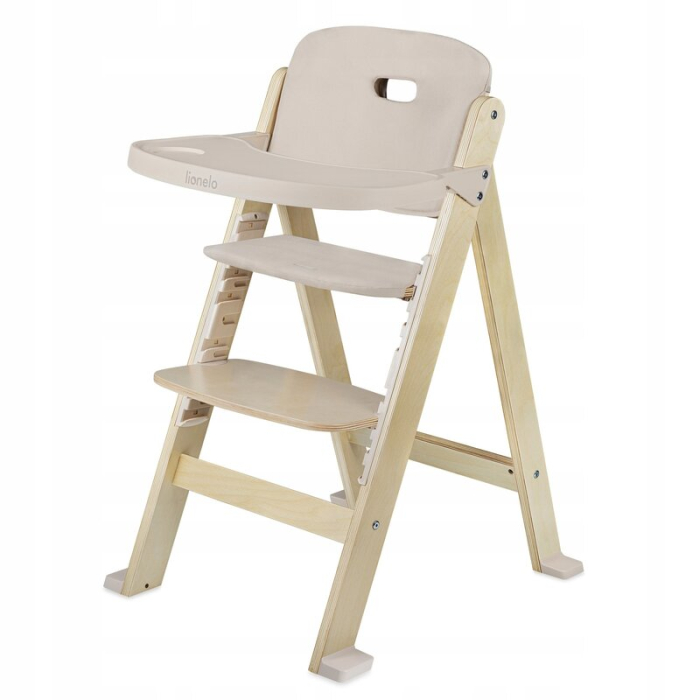 Scaun de masa, Lionelo, Floris, 3 in 1, din Lemn, Transformabil, Reglabil pe inaltime in 4 pozitii, Suport picioare- 4 pozitii, 6 luni- 12 ani, Sustine 40 kg, Bej [11]
