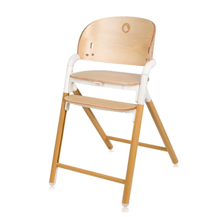 Scaun de masa multifunctional Celia, Lionelo, din lemn de fag, 6 luni- adult, Spatar lat, Sezut ergonomic, Tavita silicon, Suport de picioare reglabil, Greutate maxima 90 Kg, Alb/Natural [10]