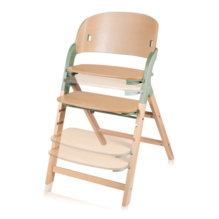 Scaun de masa multifunctional Megan, Lionelo, Din lemn de fag, 6 luni- adult, Reglabil pe inaltime, Husa impermeabila, Tavita silicon, Suport de picioare reglabil, Greutate maxima 110 Kg, Verde [11]