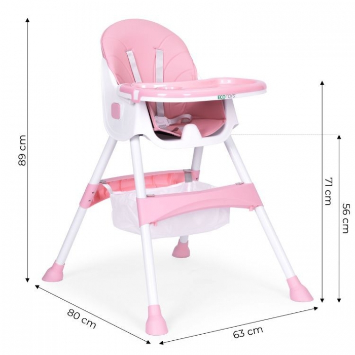 Scaun de masa pentru copii Ecotoys HC521 - Roz [12]